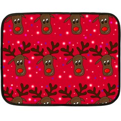 Reindeer Xmas Pattern Double Sided Fleece Blanket (mini)  by Valentinaart