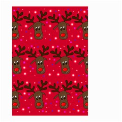 Reindeer Xmas Pattern Small Garden Flag (two Sides) by Valentinaart