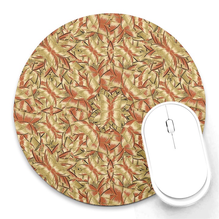 Geometric Bold Cubism Pattern Round Mousepads