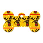 Christmas reindeer pattern Dog Tag Bone (Two Sides) Front