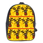 Christmas reindeer pattern School Bags(Large)  Front