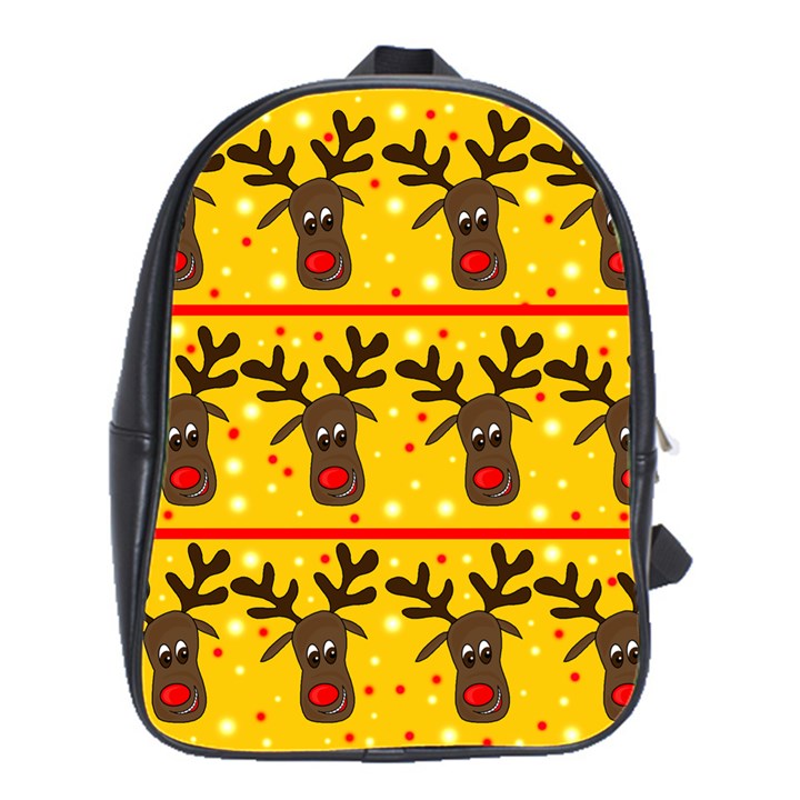 Christmas reindeer pattern School Bags(Large) 