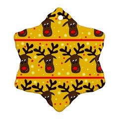 Christmas reindeer pattern Ornament (Snowflake) 