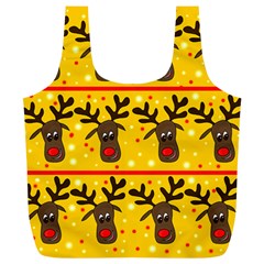 Christmas reindeer pattern Full Print Recycle Bags (L) 