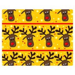 Christmas reindeer pattern Double Sided Flano Blanket (Medium) 