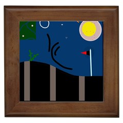 Abstract Night Landscape Framed Tiles by Valentinaart