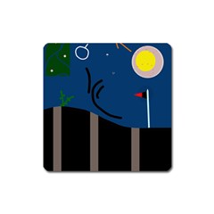 Abstract Night Landscape Square Magnet by Valentinaart