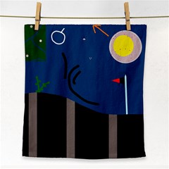 Abstract Night Landscape Face Towel by Valentinaart