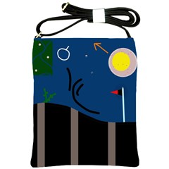 Abstract Night Landscape Shoulder Sling Bags by Valentinaart