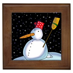 Lonely Snowman Framed Tiles