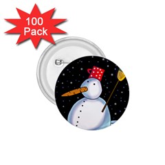 Lonely Snowman 1 75  Buttons (100 Pack)  by Valentinaart