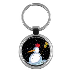 Lonely Snowman Key Chains (round)  by Valentinaart