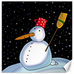 Lonely Snowman Canvas 12  X 12   by Valentinaart