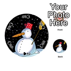 Lonely Snowman Playing Cards 54 (round)  by Valentinaart