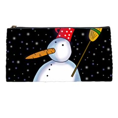 Lonely Snowman Pencil Cases by Valentinaart