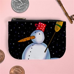 Lonely Snowman Mini Coin Purses by Valentinaart