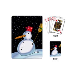 Lonely Snowman Playing Cards (mini)  by Valentinaart