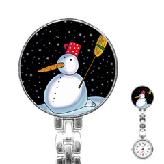 Lonely Snowman Stainless Steel Nurses Watch by Valentinaart