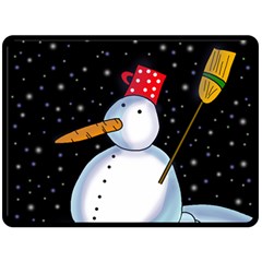 Lonely Snowman Double Sided Fleece Blanket (large) 