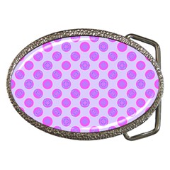 Pastel Pink Mod Circles Belt Buckles