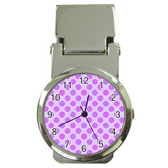 Pastel Pink Mod Circles Money Clip Watches