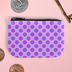 Pastel Pink Mod Circles Mini Coin Purses