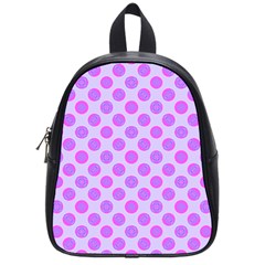 Pastel Pink Mod Circles School Bags (Small) 