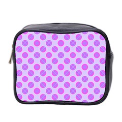 Pastel Pink Mod Circles Mini Toiletries Bag 2-Side