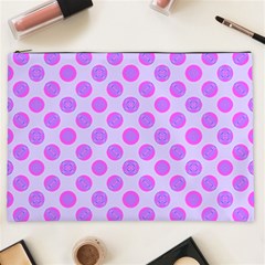 Pastel Pink Mod Circles Cosmetic Bag (XXL) 