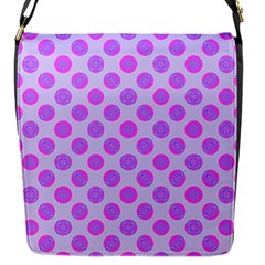 Pastel Pink Mod Circles Flap Messenger Bag (s) by BrightVibesDesign