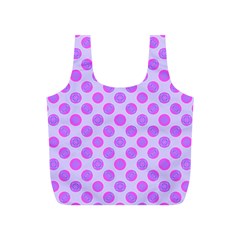 Pastel Pink Mod Circles Full Print Recycle Bags (S) 