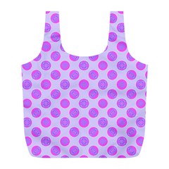 Pastel Pink Mod Circles Full Print Recycle Bags (L) 