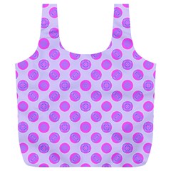 Pastel Pink Mod Circles Full Print Recycle Bags (L) 