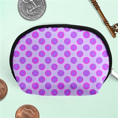 Pastel Pink Mod Circles Accessory Pouches (Medium) 