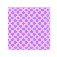 Pastel Pink Mod Circles Small Satin Scarf (Square)