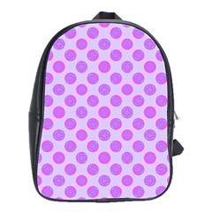 Pastel Pink Mod Circles School Bags(large)  by BrightVibesDesign