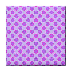 Pastel Pink Mod Circles Tile Coasters