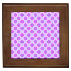 Pastel Pink Mod Circles Framed Tiles by BrightVibesDesign