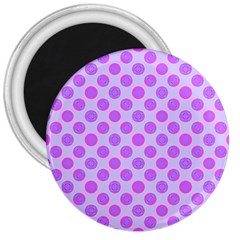 Pastel Pink Mod Circles 3  Magnets