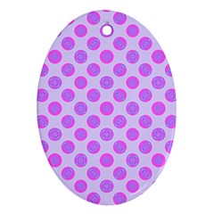 Pastel Pink Mod Circles Ornament (oval)  by BrightVibesDesign