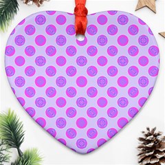 Pastel Pink Mod Circles Ornament (Heart) 