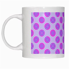 Pastel Pink Mod Circles White Mugs