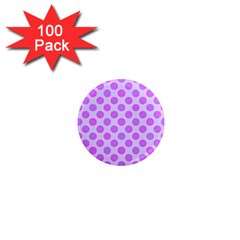 Pastel Pink Mod Circles 1  Mini Magnets (100 pack) 