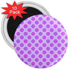 Pastel Pink Mod Circles 3  Magnets (10 Pack)  by BrightVibesDesign