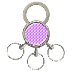 Pastel Pink Mod Circles 3-Ring Key Chains