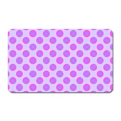 Pastel Pink Mod Circles Magnet (Rectangular)