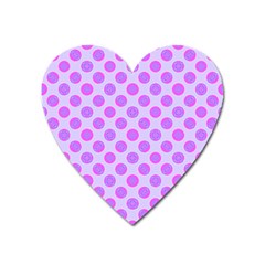 Pastel Pink Mod Circles Heart Magnet