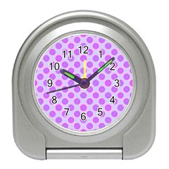 Pastel Pink Mod Circles Travel Alarm Clocks