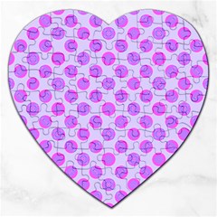 Pastel Pink Mod Circles Jigsaw Puzzle (Heart)