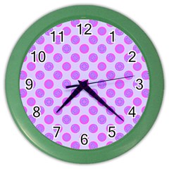 Pastel Pink Mod Circles Color Wall Clocks